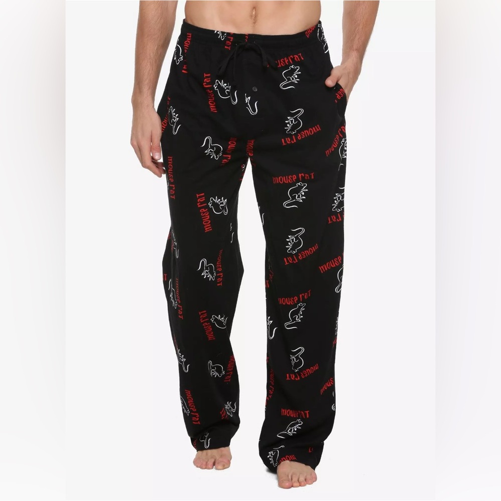 PARKS & RECREATION Mouse Rat SLEEP PANTS! Lounge Pants Unisex TV Show Cotton NWT